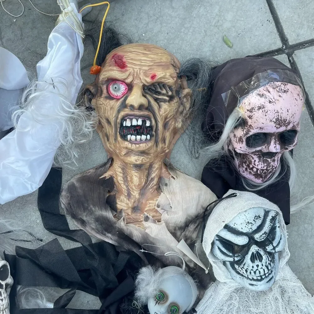 Lot of 8 Halloween hanging figures decorations ghosts zombies skeletons